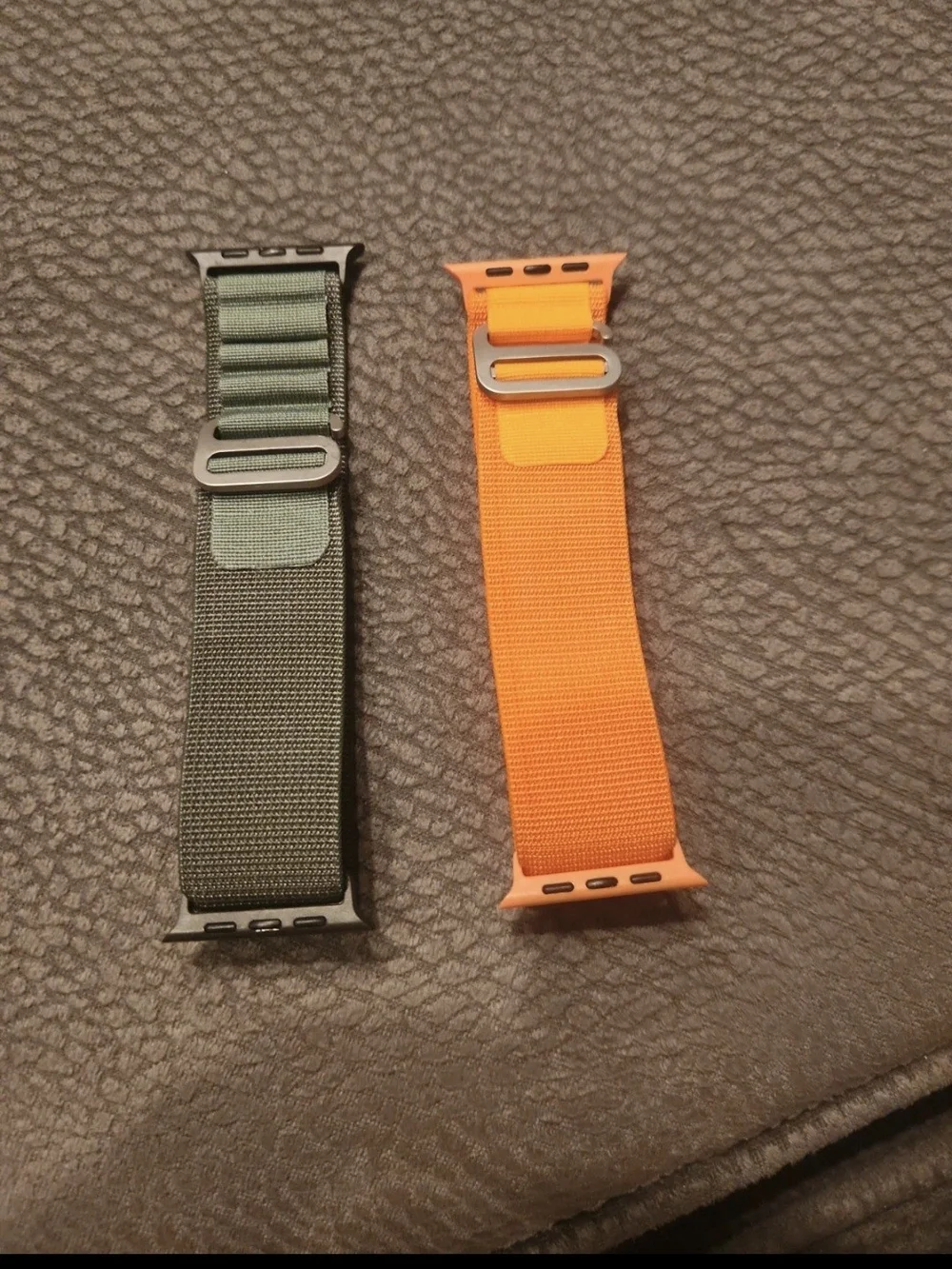 Replacement Nylon Loop Watch Bands - Olive Green & Bright Orange